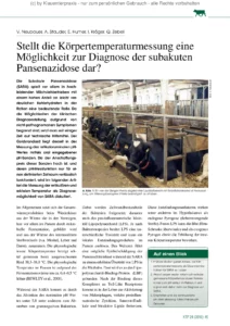 Stellt die Körpertemperaturmessung eine Möglichkeit zur Diagnose der subakuten Pansenazidose dar?