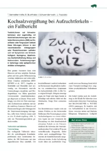 Kochsalzvergiftung bei Aufzuchtferkeln – ein Fallbericht