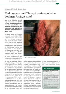 Vorkommen und Therapievarianten beim bovinen Prolaps uteri