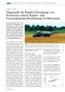 Diagnostik der Kupfer-Versorgung von Schweinen mittels Kupfer- und Coeruloplasmin-Bestimmung im Blutserum