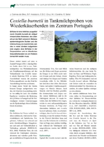 Coxiella burnetii in Tankmilchproben von Wiederkäuerherden im Zentrum Portugals