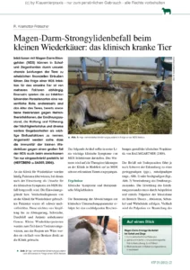 Magen-Darm-Strongylidenbefall beim kleinen Wiederkäuer: das klinisch kranke Tier