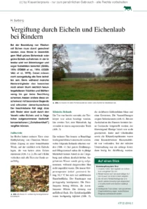 Vergiftung durch Eicheln und Eichenlaub bei Rindern
