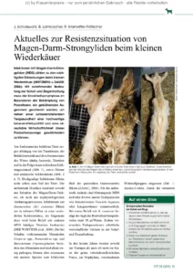 Aktuelles zur Resistenzsituation von Magen- Darm-Strongyliden beim kleinen Wiederkäuer