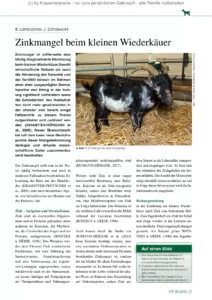 Zinkmangel beim kleinen Wiederkäuer