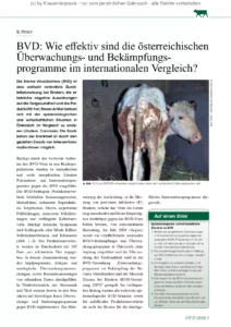 BVD: Wie effektiv sind die österreichischen Überwachungs- und Bekämpfungsprogramme im internationalen Vergleich?