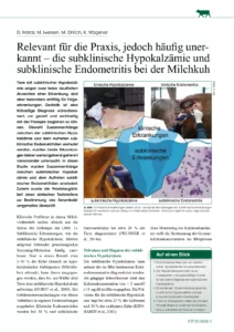 Relevant für die Praxis, jedoch häufig unerkannt – die subklinische Hypokalzämie und subklinische Endometritis bei der Milchkuh