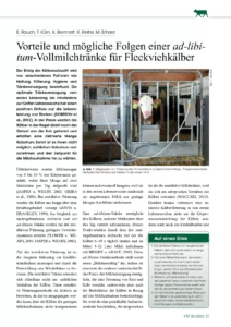 Vorteile und mögliche Folgen einer ad-libitum-Vollmilchtränke für Fleckviehkälber