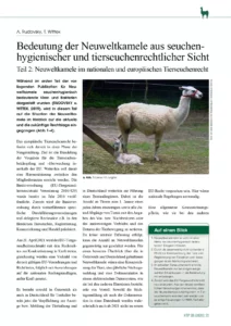 Bedeutung der Neuweltkamele aus seuchenhygienischer und tierseuchenrechtlicher Sicht