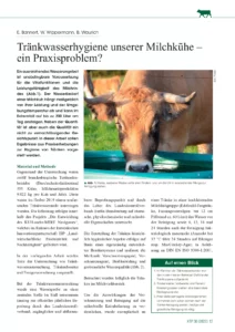 Tränkwasserhygiene unserer Milchkühe –  ein Praxisproblem?