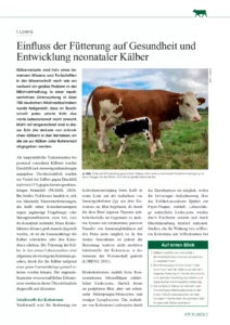 Einfluss der Fütterung auf Gesundheit und Entwicklung neonataler Kälber