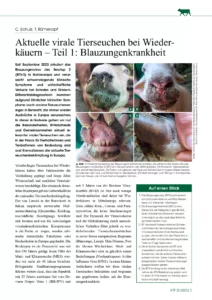 Aktuelle virale Tierseuchen bei Wiederkäuern – Teil 1: Blauzungenkrankheit