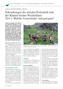 Erkrankungen der distalen Extremität und der Klauen kleiner Wiederkäuer Teil 1: Welche Arzneimittel sind geeignet?