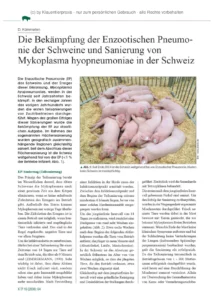 Bekämpfung der Enzootischen Pneumonie der Schweine und Sanierung von Mykoplasma hyopneumoniae in der Schweiz