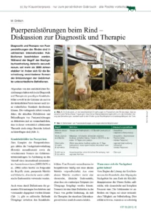 Puerperalstörungen beim Rind – Diskussion zur Diagnostik und Therapie