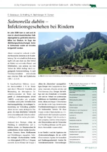 Salmonella dublin – Infektionsgeschehen bei Rindern