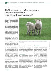 19-Nortestosteron in Mastschafen – illegales Anabolikum oder physiologischer Analyt?