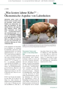 Was kosten lahme Kühe? – Ökonomische Aspekte von Lahmheiten