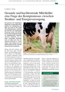 Gesunde und hochleistende Milchkühe: eine Frage des Kompromisses zwischen Struktur- und Energieversorgung