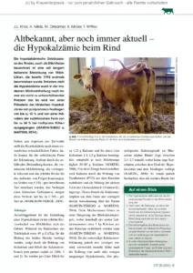 Altbekannt, aber noch immer aktuell – die Hypokalzämie beim Rind