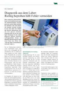 Diagnostik aus dem Labor: Richtig beproben hilft Fehler vermeiden