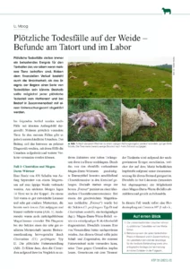 Plötzliche Todesfälle auf der Weide – Befunde am Tatort und im Labor