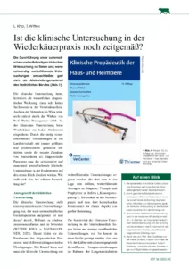 Ist die klinische Untersuchung in der Wiederkäuerpraxis noch zeitgemäß?
