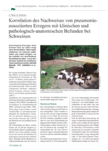 Korrelation des Nachweises von pneumonieassoziierten Erregern mit klinischen und pathologisch-anatomischen Befunden bei Schweinen