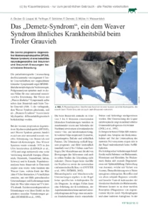 Das „Demetz-Syndrom“, ein dem Weaver Syndrom ähnliches Krankheitsbild beim Tiroler Grauvieh