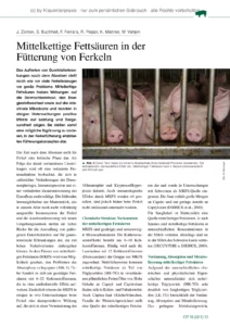 Mittelkettige Fettsäuren in der Fütterung von Ferkeln