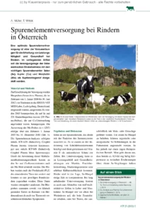 Spurenelementversorgung bei Rindern in Österreich