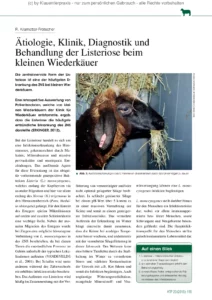 Ätiologie, Klinik, Diagnostik und Behandlung der Listeriose beim kleinen Wiederkäuer