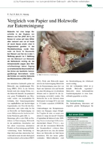 Vergleich von Papier und Holzwolle zur Euterreinigung