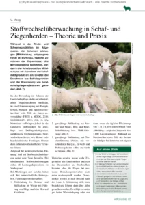 Stoffwechselüberwachung in Schaf- und Ziegenherden – Theorie und Praxis