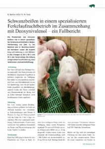 Schwanzbeißen in einem spezialisierten Ferkelaufzuchtbetrieb im Zusammenhang mit Deoxynivalenol – ein Fallbericht