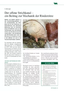 Der offene Strichkanal – ein Beitrag zur Mechanik der Rinderzitze