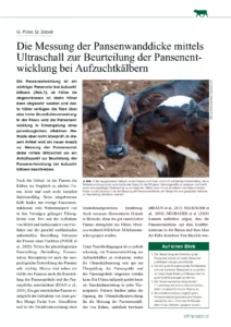 Die Messung der Pansenwanddicke mittels Ultraschall zur Beurteilung der Pansenentwicklung bei Aufzuchtkälbern