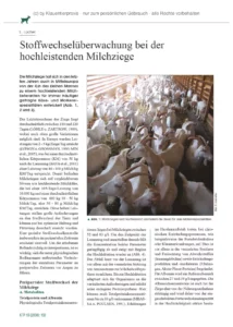 Stoffwechselüberwachung bei der hochleistenden Milchziege