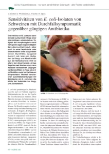 Sensitivitäten von E. coli-Isolaten von Schweinen mit Durchfallsymptomatik gegenüber gängigen Antibiotika