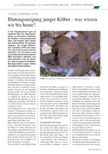 Blutungsneigung junger Kälber – was wissen wir bis heute?