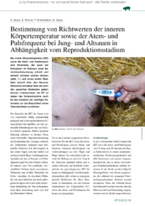 Bestimmung von Richtwerten der inneren Körpertemperatur sowie der Atem- und Pulsfrequenz bei Jung- und Altsauen in Abhängigkeit vom Reproduktionsstadium