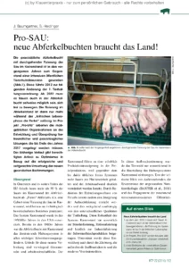 Pro-SAU: neue Abferkelbuchten braucht das Land!