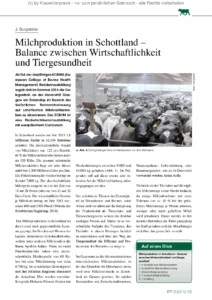 Milchproduktion in Schottland – Balance zwischen Wirtschaftlichkeit und Tiergesundheit