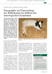 Sonographie zur Untersuchung des Wirbelkanals bei Kälbern mit neurologischen Symptomen
