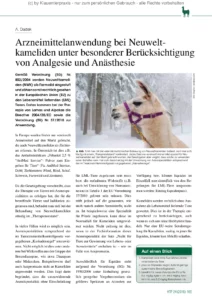 Arzneimittelanwendung bei Neuweltkameliden unter besonderer Berücksichtigung von Analgesie und Anästhesie