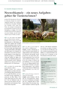 Neuweltkamele – ein neues Aufgabengebiet für Tierärzte/innen?