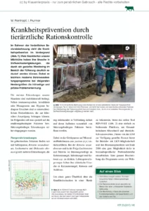 Krankheitsprävention durch tierärztliche Rationskontrolle