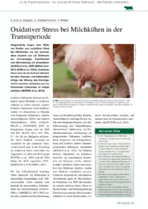 Oxidativer Stress bei Milchkühen in der Transitperiode