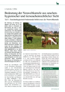 Bedeutung der Neuweltkamele aus seuchenhygienischer und tierseuchenrechtlicher Sicht