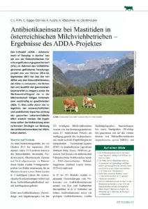 Antibiotikaeinsatz bei Mastitiden in österreichischen Milchviehbetrieben – Ergebnisse des ADDA-Projektes